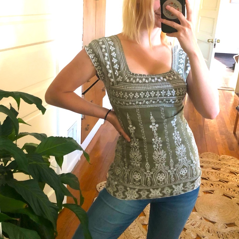 Vintage Y2K Smocked Boho Top